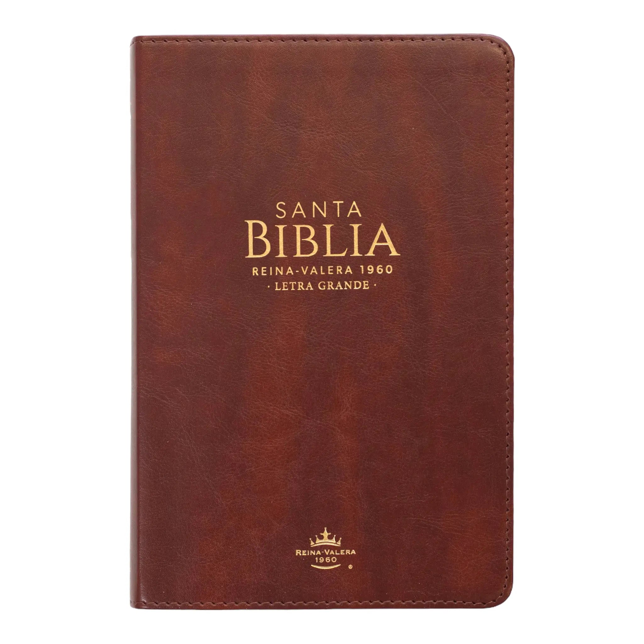 1960 Reina Valera Bible Hand Size Extra Large Print 12 Point. Brown Imitation Leather. Classic Collection