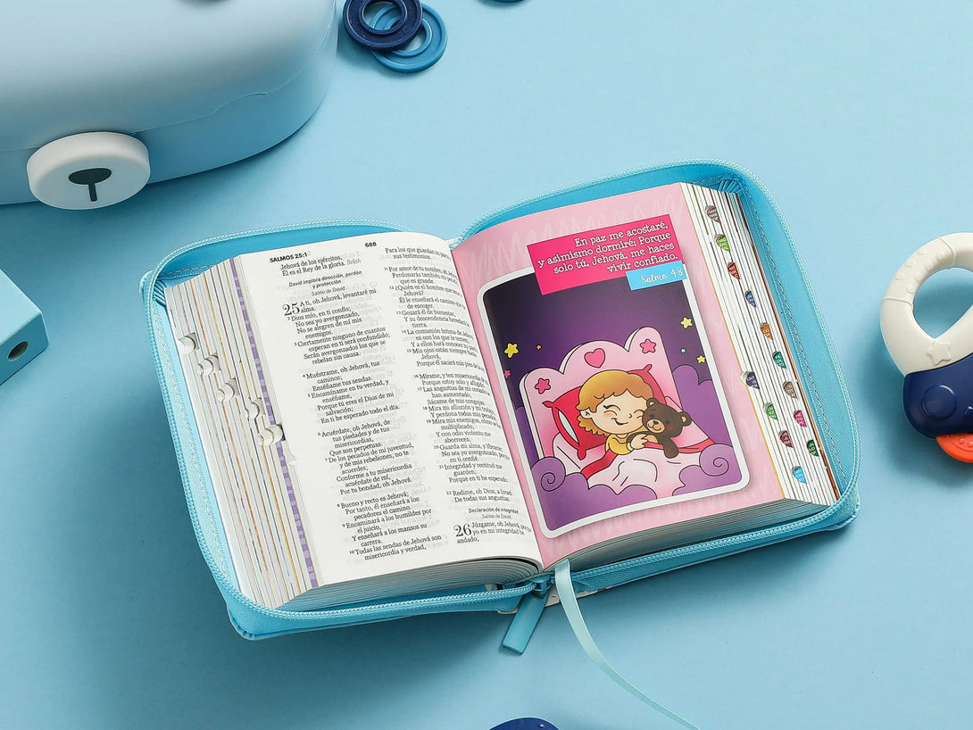 Biblia Mi Gran Viaje 025cti RVR60 imitación piel azul