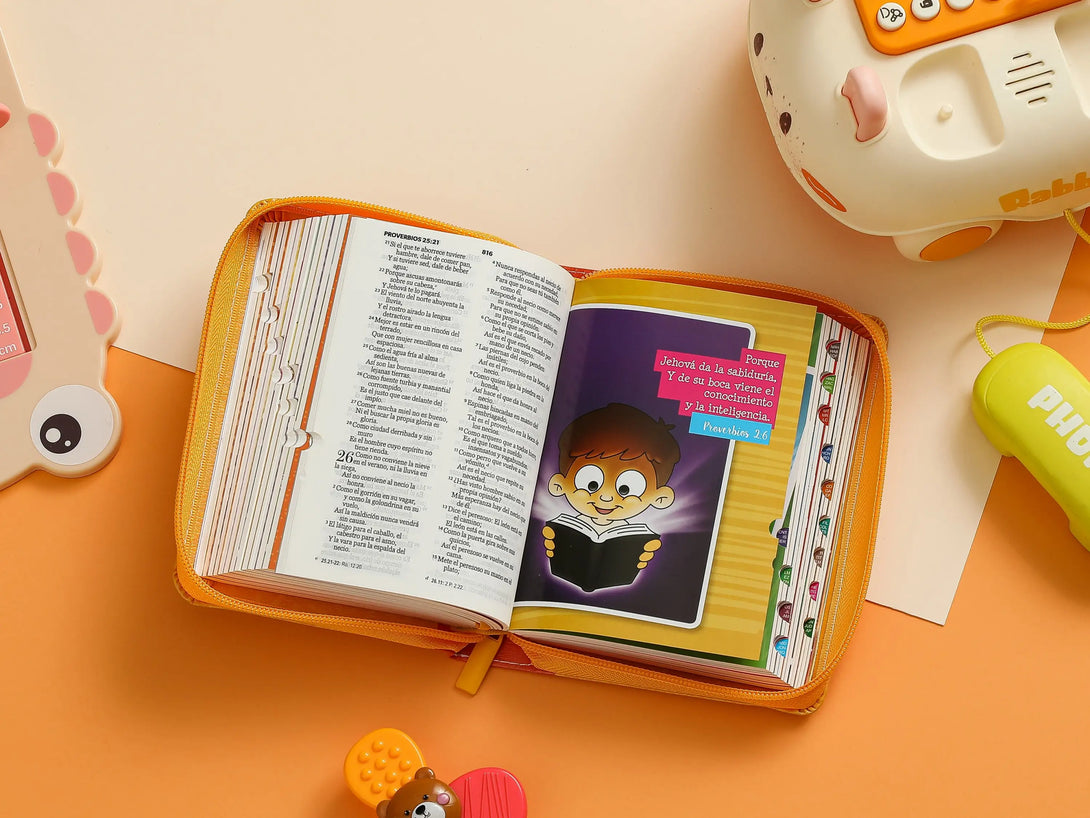 Biblia Mi Gran Viaje 025cti RVR60 imitación piel naranja
