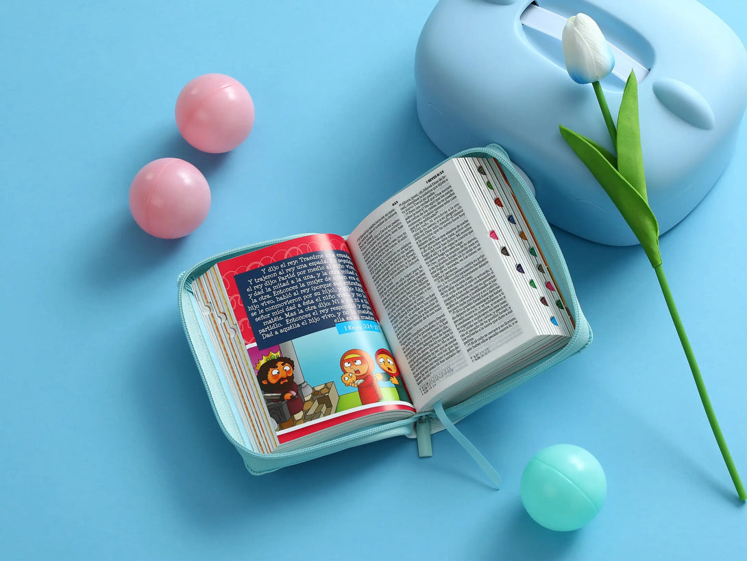 Biblia Mi Gran Viaje 025cti RVR60 imitación piel turquesa