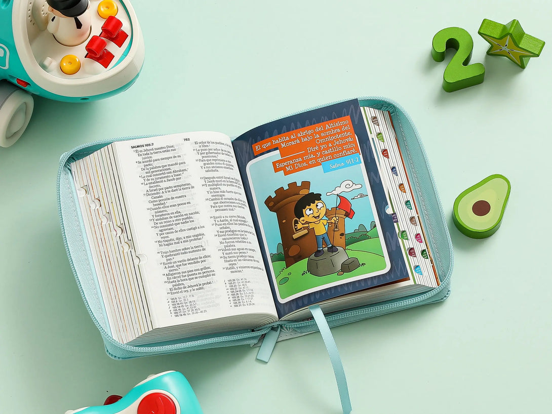 Biblia Mi Gran Viaje 025cti RVR60 imitación piel turquesa