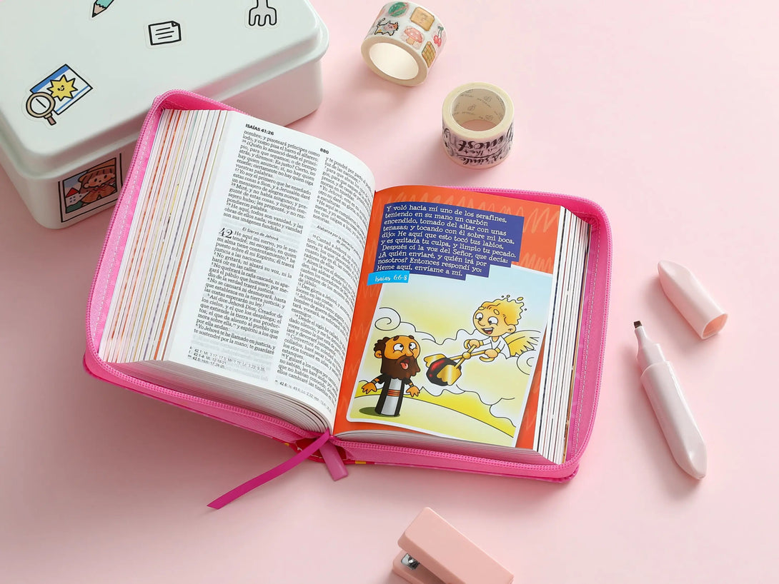Biblia Mi Gran Viaje 045 RVR60 Imitación piel rosa