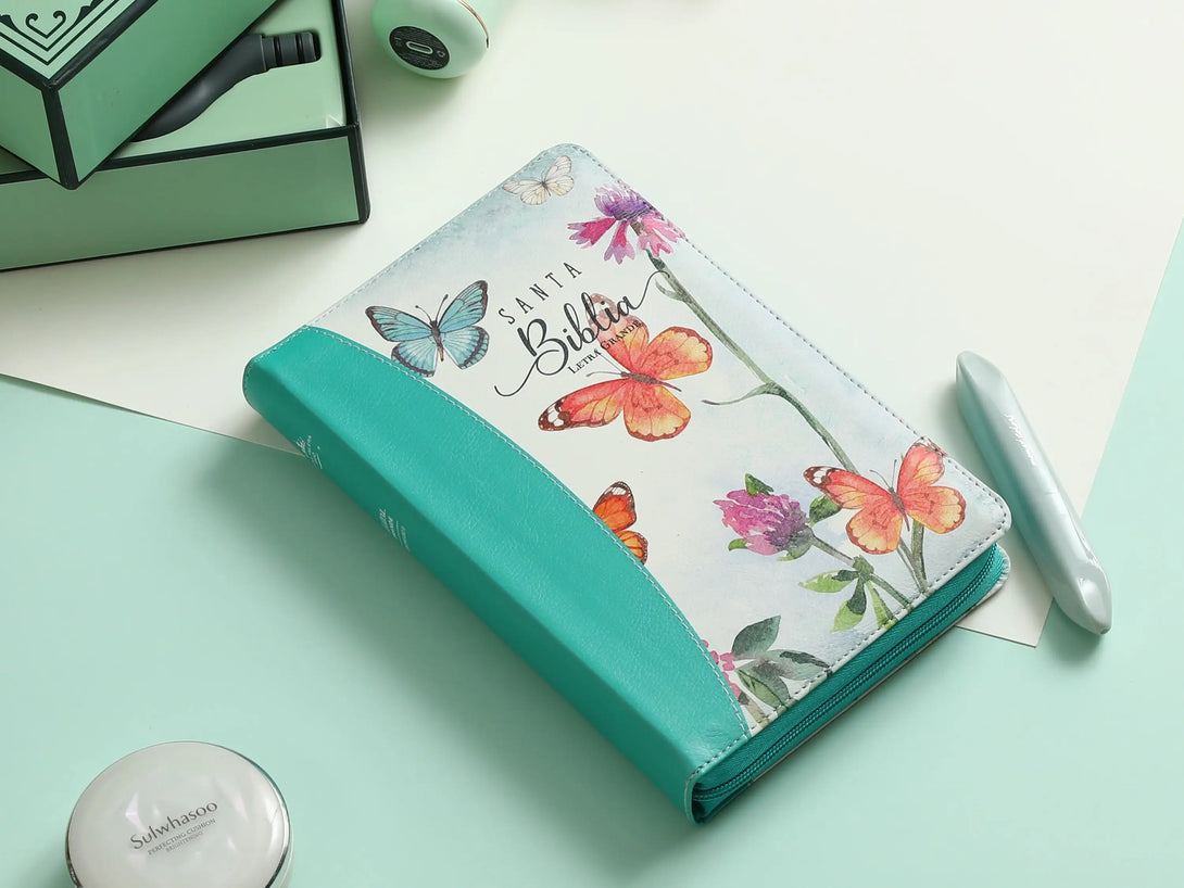 Biblia RVR065LG czti CP floral/mariposa - Biblias