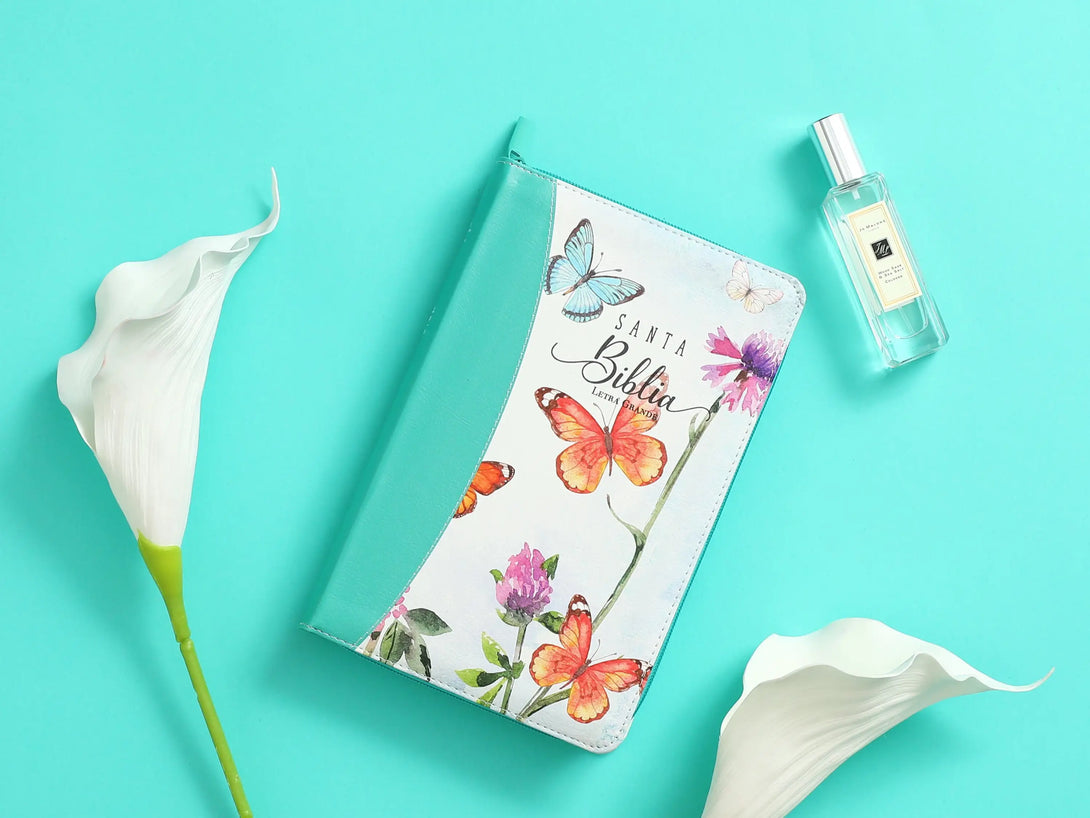 Biblia RVR065LG czti CP floral/mariposa - Biblias