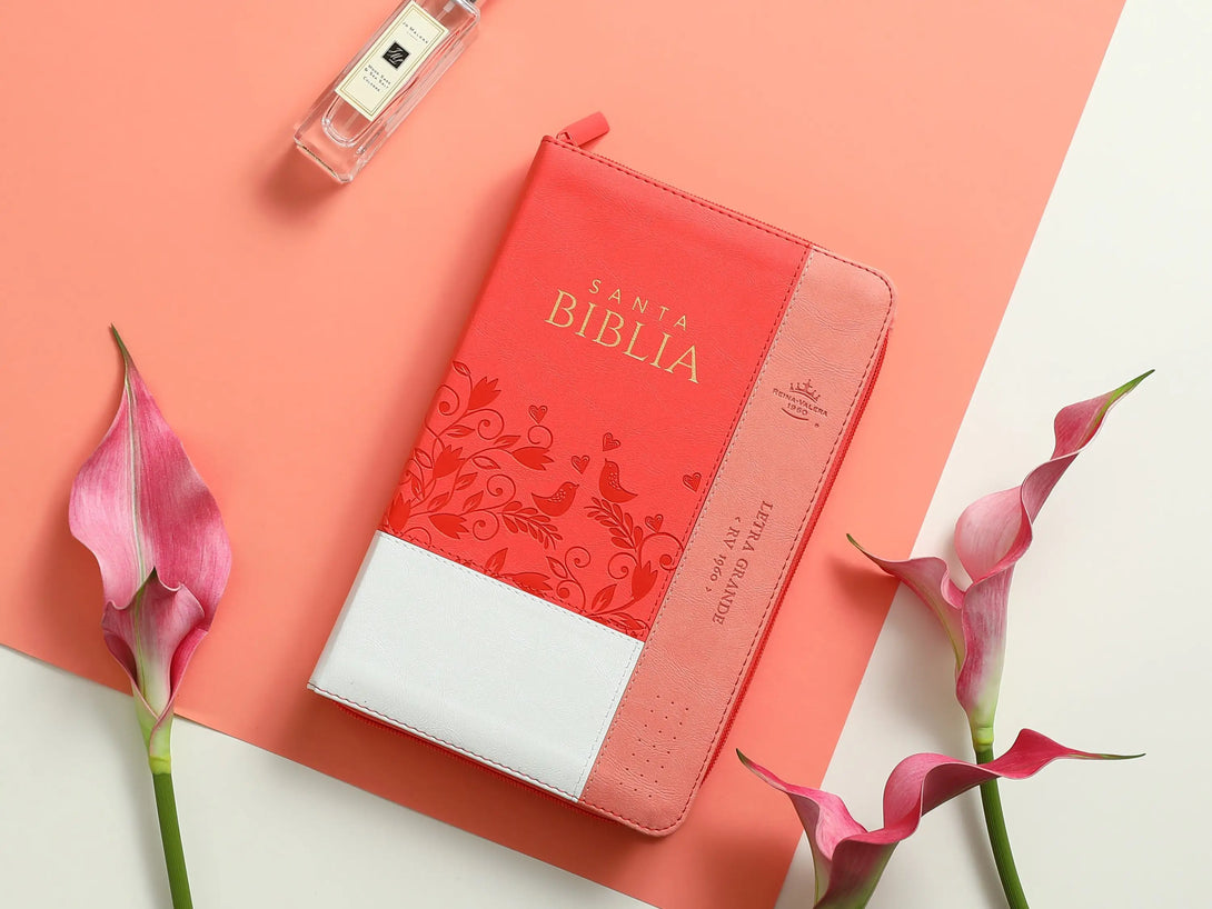 Biblia RVR065LG czti PJR Inspiración Blanco/coral/coral