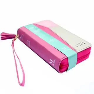 Biblia RVR60 015czti PJR Contempo Rosa/Fucsia/Gris claro