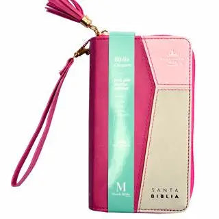 Biblia RVR60 015czti PJR Contempo Rosa/Fucsia/Gris claro