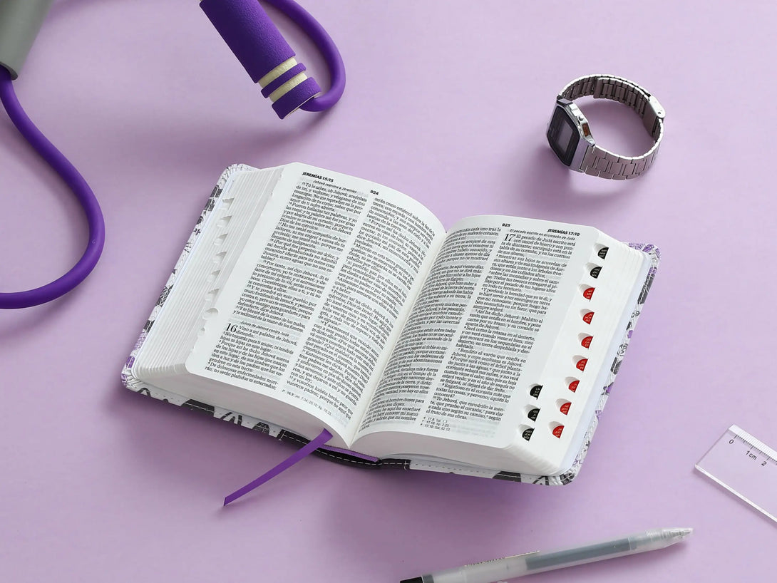 Biblia RVR60 024ti PJR - Palabras de Vida. Amor lila