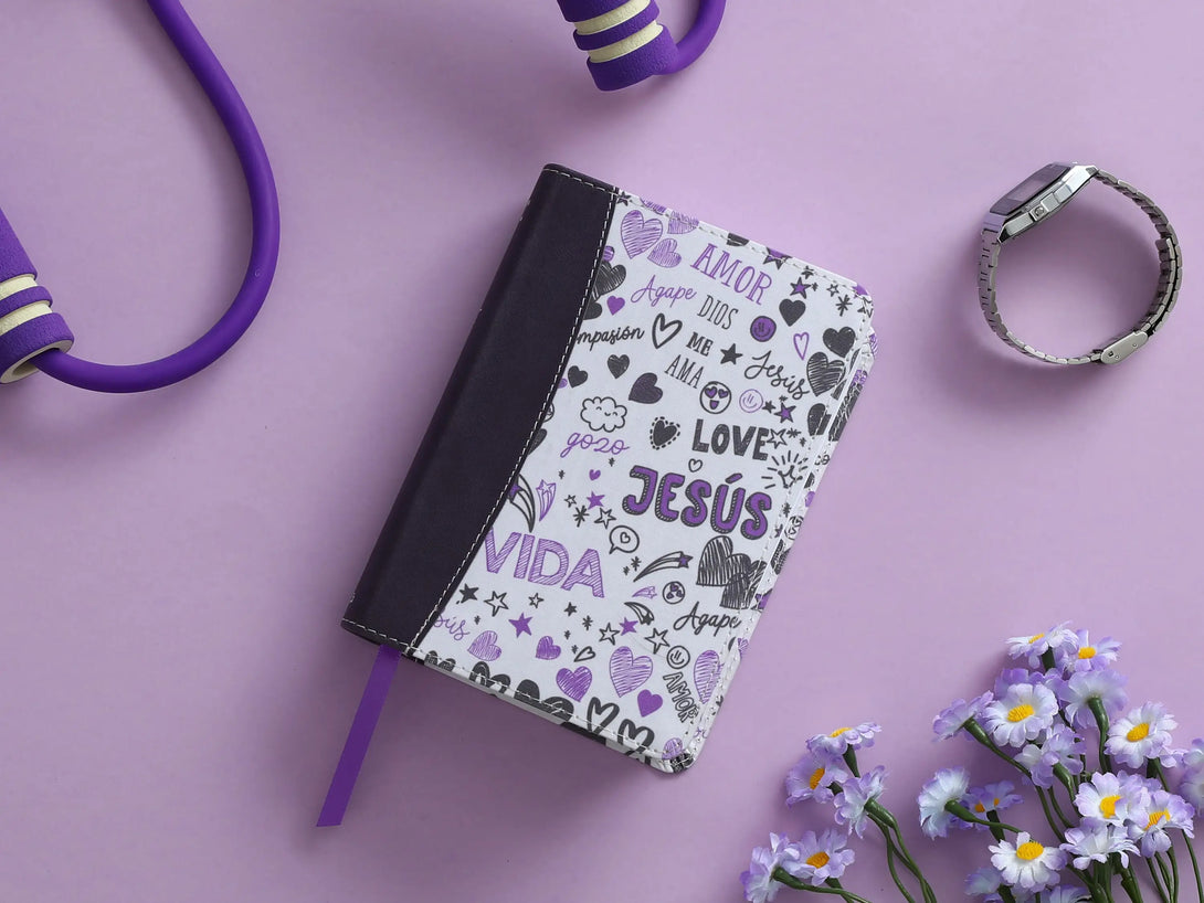 Biblia RVR60 024ti PJR - Palabras de Vida. Amor lila