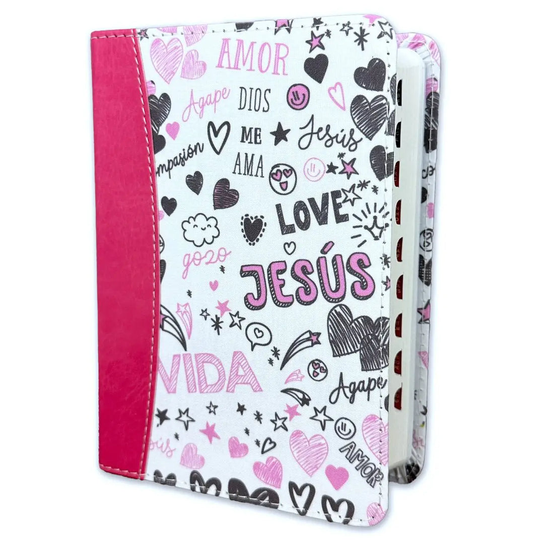 Biblia RVR60 024ti PJR - Palabras de Vida. Amor rosa