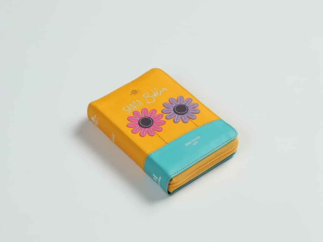 Biblia RVR60 025 cz PJR Primor Amarillo/turquesa dos flores
