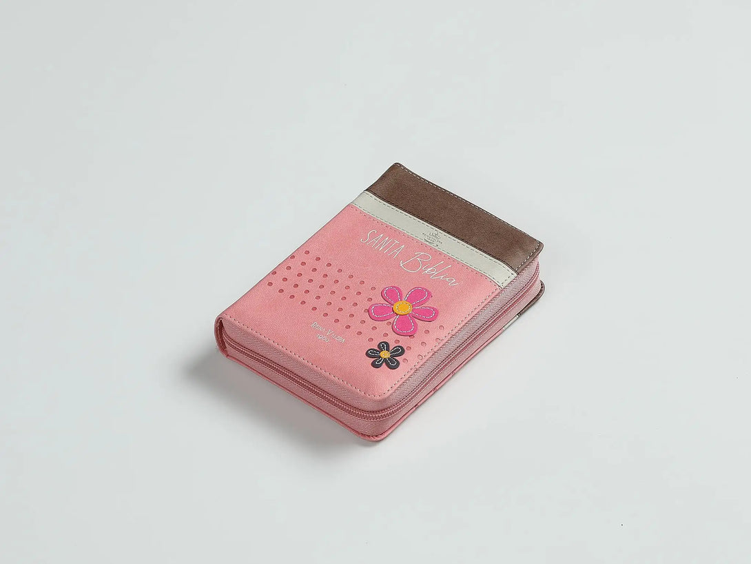 Biblia RVR60 025 cz PJR Primor Café/Beige/Rosa con flores