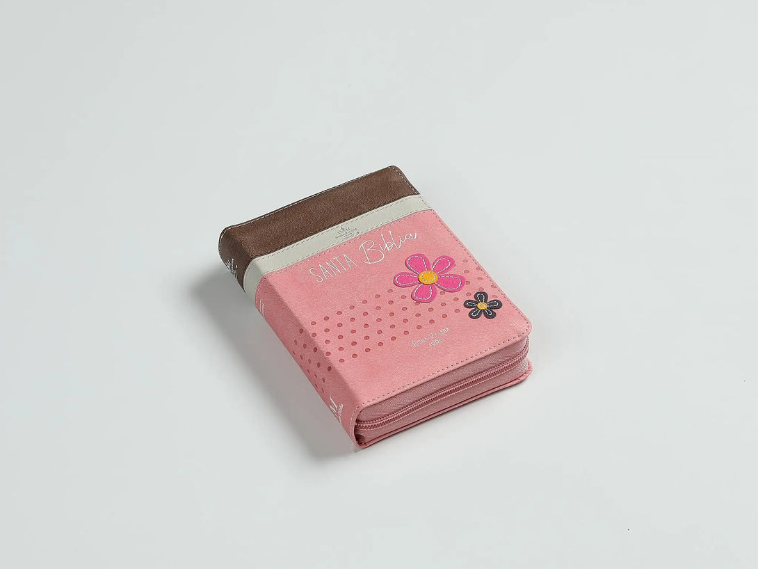 Biblia RVR60 025 cz PJR Primor Café/Beige/Rosa con flores