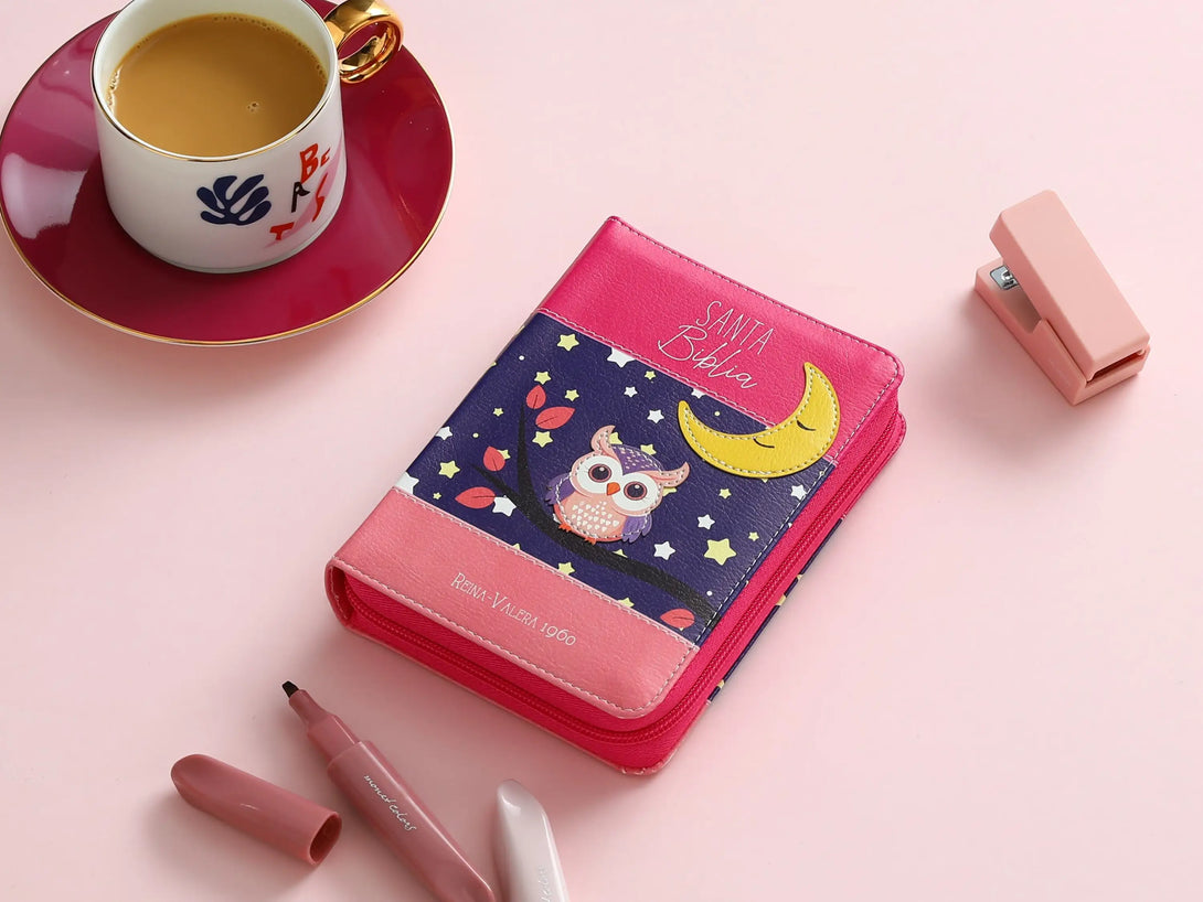 Biblia RVR60 025 cz PJR Primor Fucsia/lila/ rosa Luna