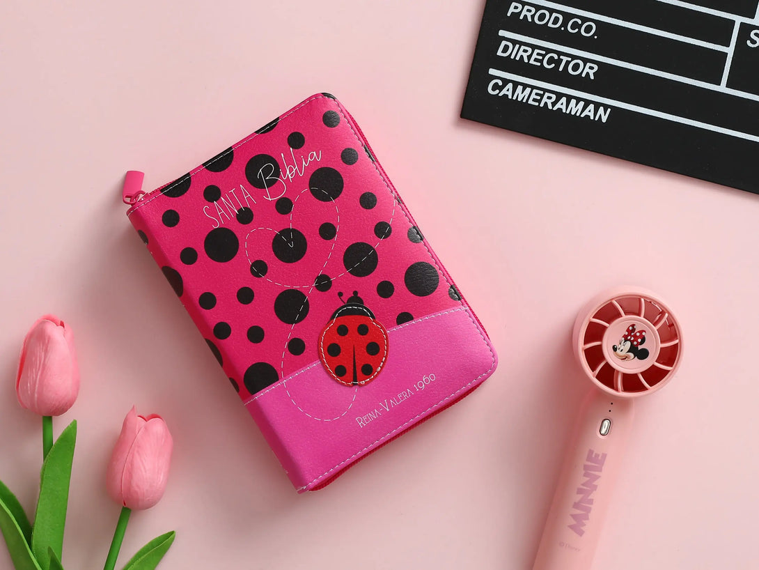 Biblia RVR60 025 cz PJR Primor Rosa/fúcsia Mariquita