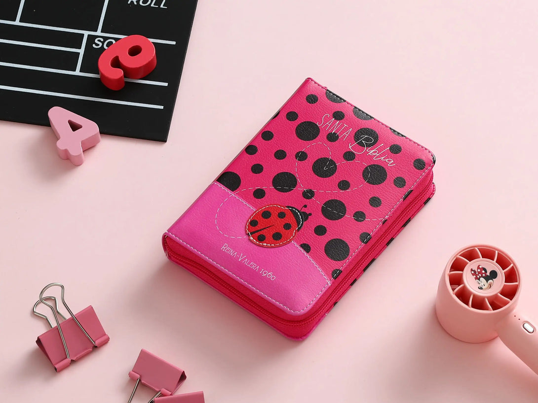 Biblia RVR60 025 cz PJR Primor Rosa/fúcsia Mariquita
