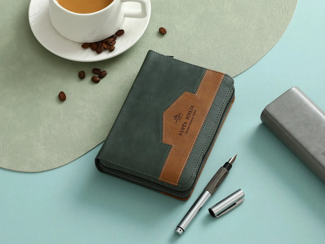 Biblia RVR60 025czti Elegante verde/café - Biblias