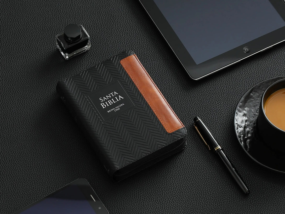 Biblia RVR60 025czti Geométrico negro/café - Biblias