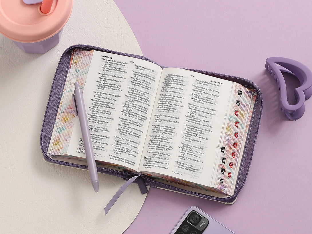 Biblia RVR60 025czti PJR CP jardín lila - Biblias