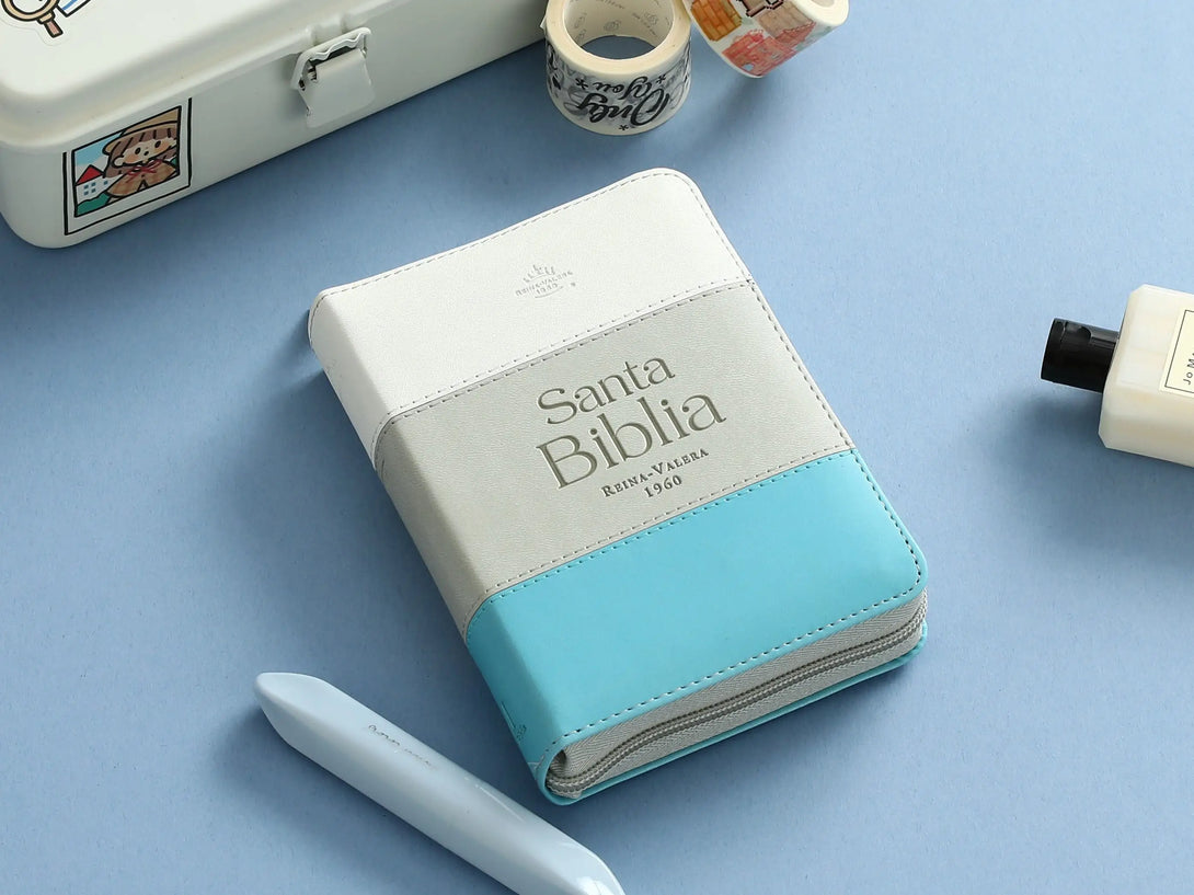 Biblia RVR60 025czti Tricolor Blanco/gris/turquesa - Biblias