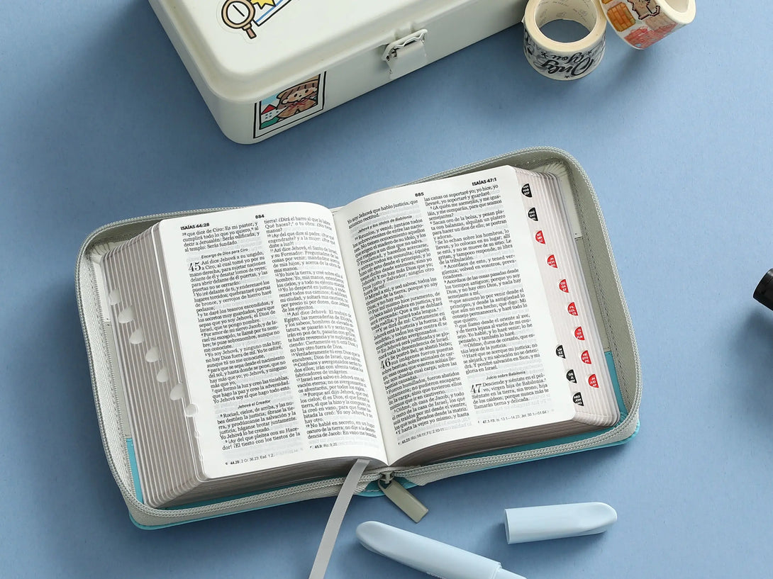Biblia RVR60 025czti Tricolor Blanco/gris/turquesa - Biblias