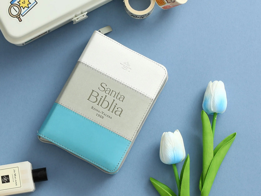 Biblia RVR60 025czti Tricolor Blanco/gris/turquesa - Biblias