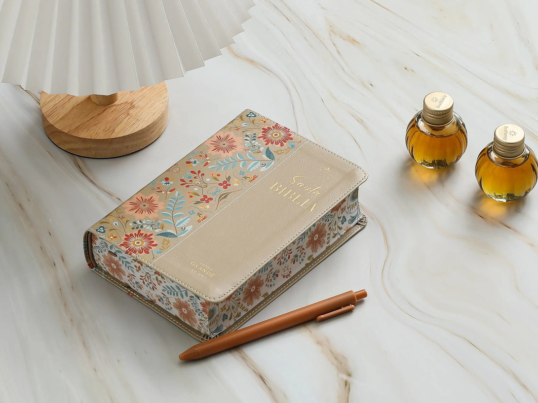 Biblia RVR60 035c PJR CP Flores crema - Biblias