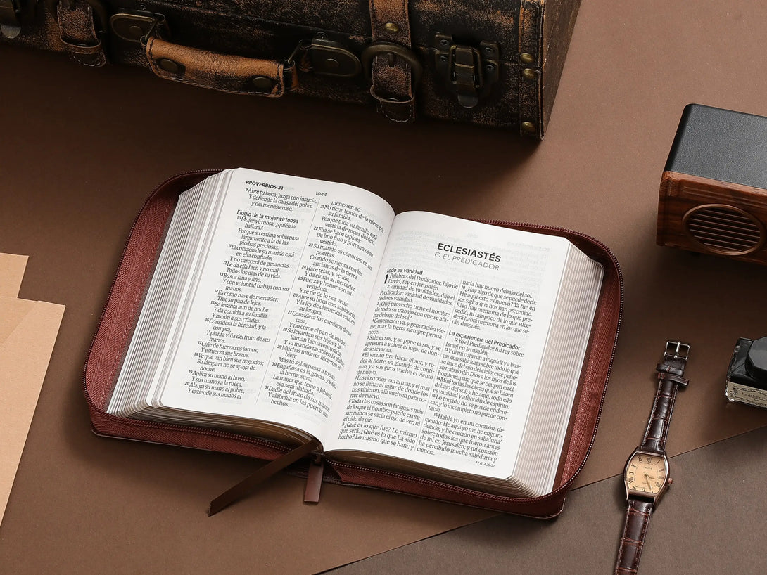 Biblia RVR60 035cz PJR i/piel café geométrico - Biblias