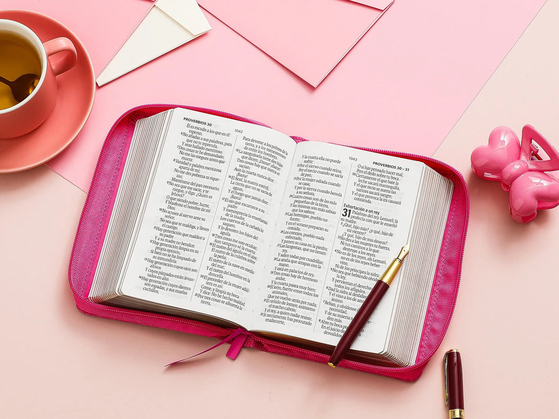 Biblia RVR60 035cz PJR i/piel Fucsia floral - Biblias