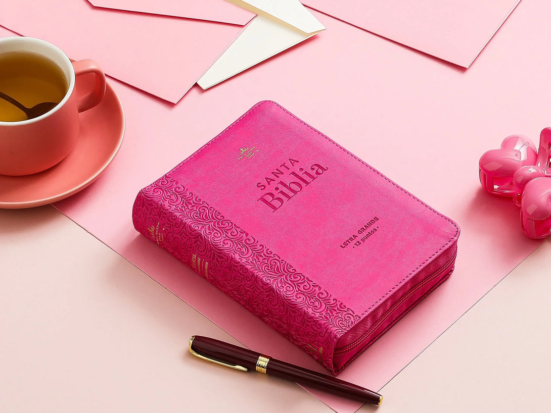 Biblia RVR60 035cz PJR i/piel Fucsia floral - Biblias