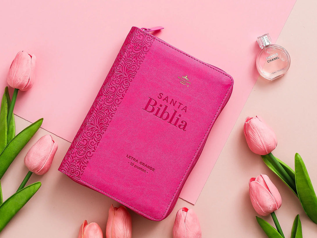 Biblia RVR60 035cz PJR i/piel Fucsia floral - Biblias