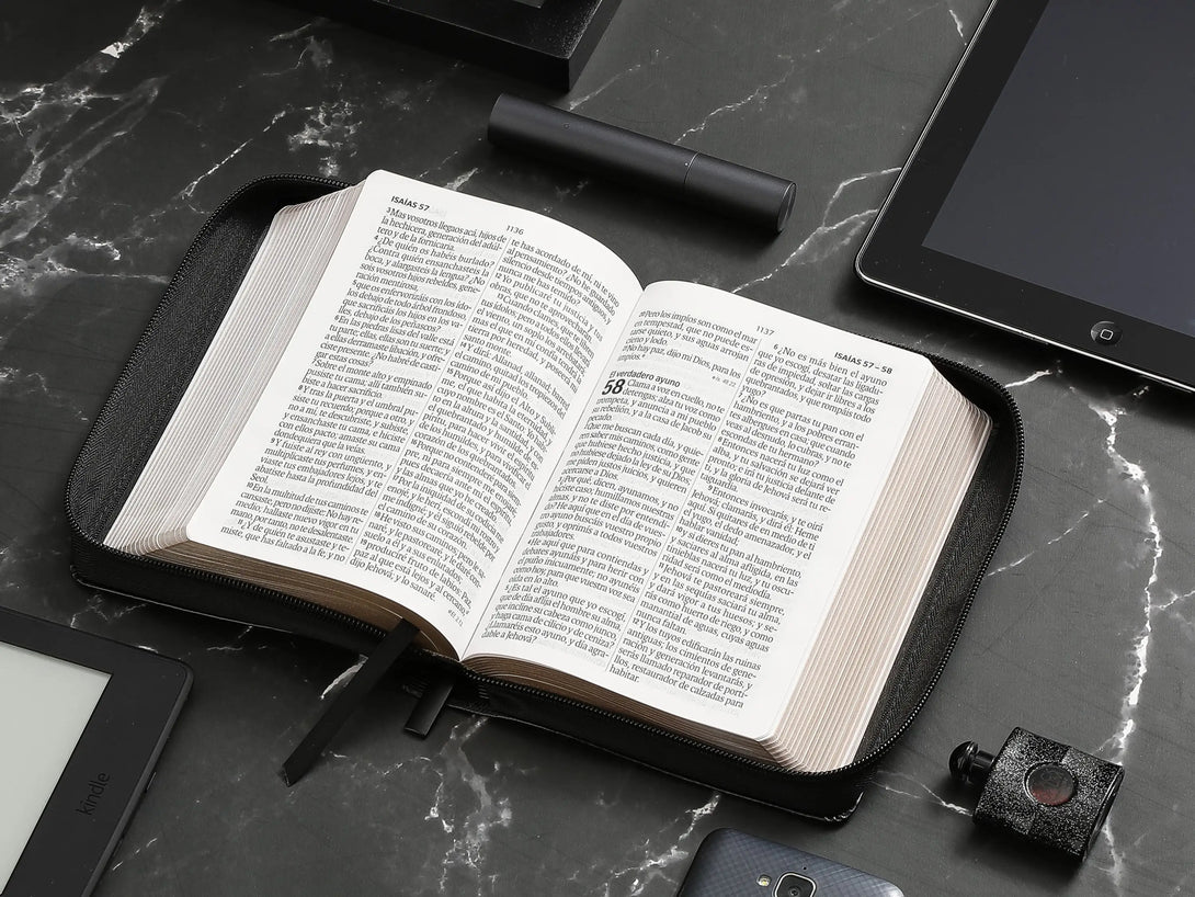Biblia RVR60 035cz PJR i/piel negro geométrico - Biblias