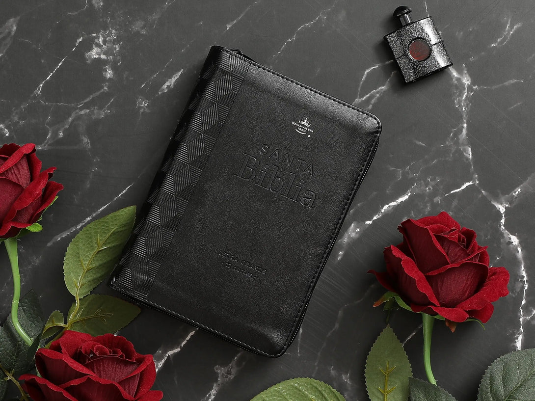 Biblia RVR60 035cz PJR i/piel negro geométrico - Biblias