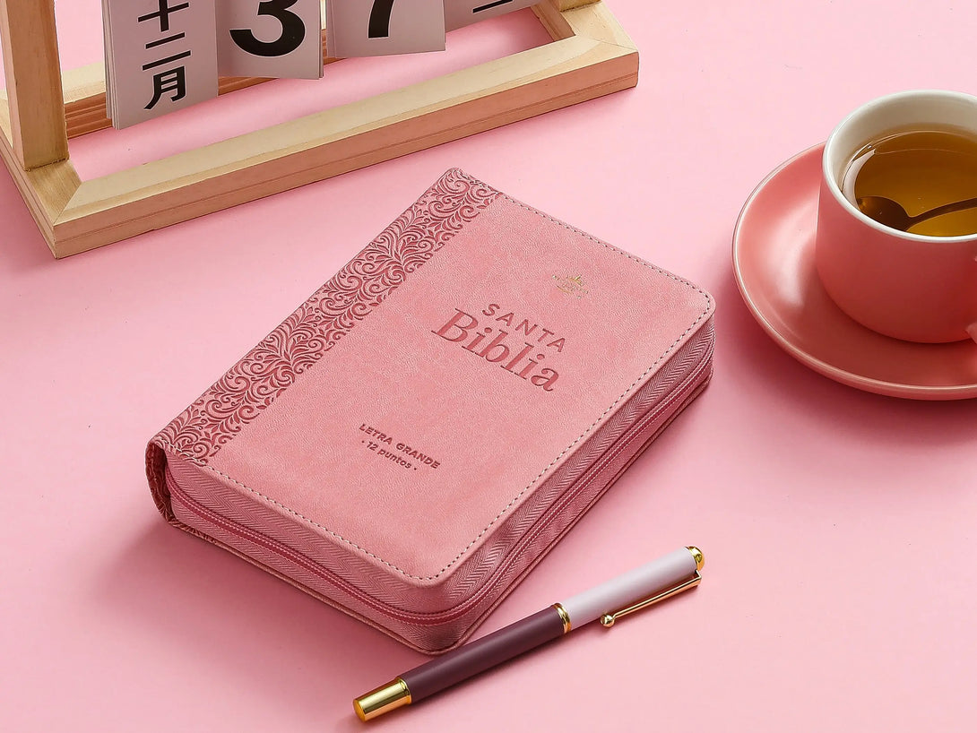Biblia RVR60 035cz PJR i/piel rosa floral - Biblias