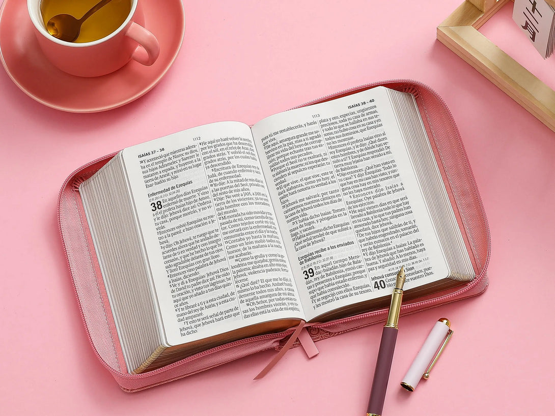 Biblia RVR60 035cz PJR i/piel rosa floral - Biblias