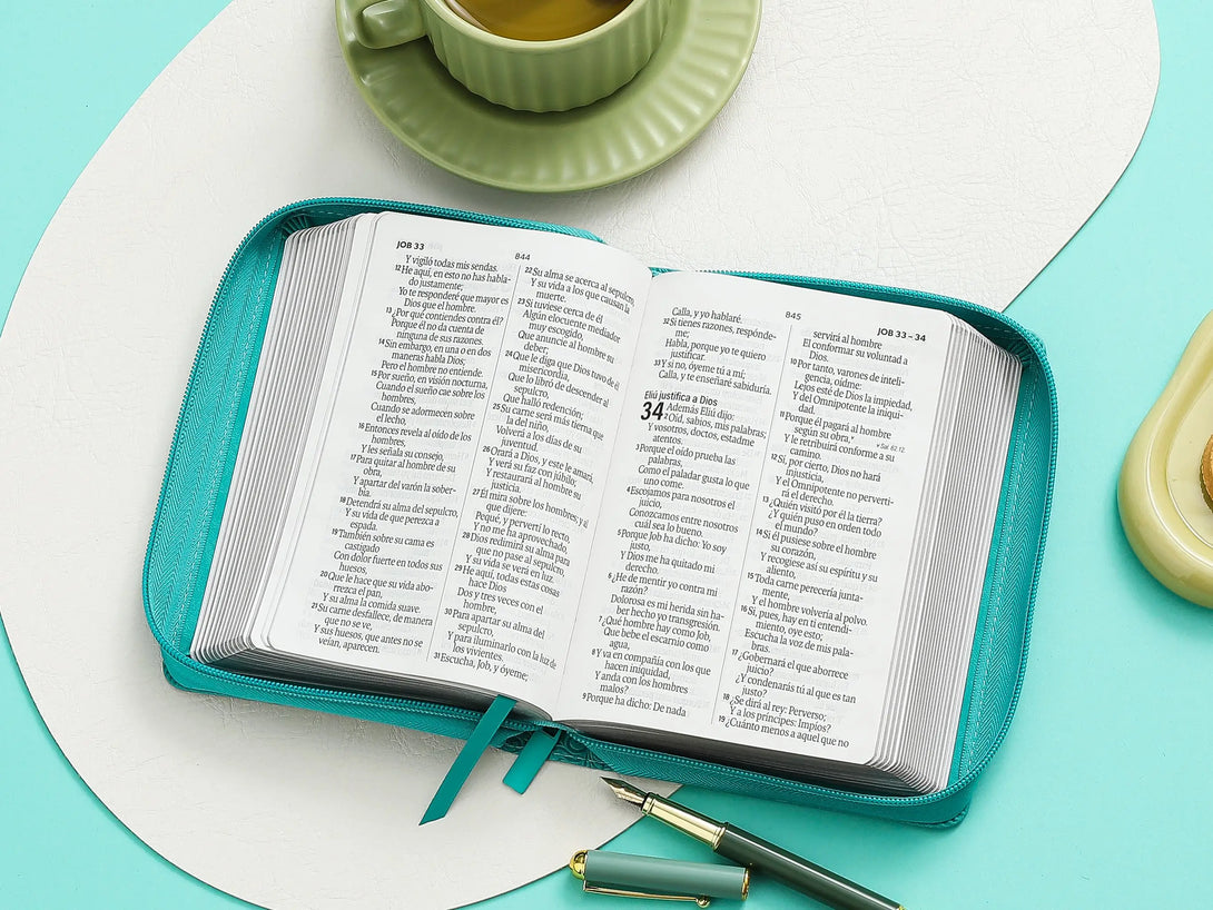 Biblia RVR60 035cz PJR i/piel turquesa floral - Biblias
