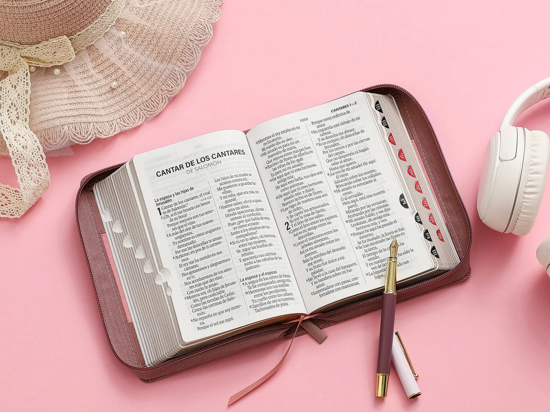 Biblia RVR60 035czti PJR i/piel bicolor coral/rosa - Biblias