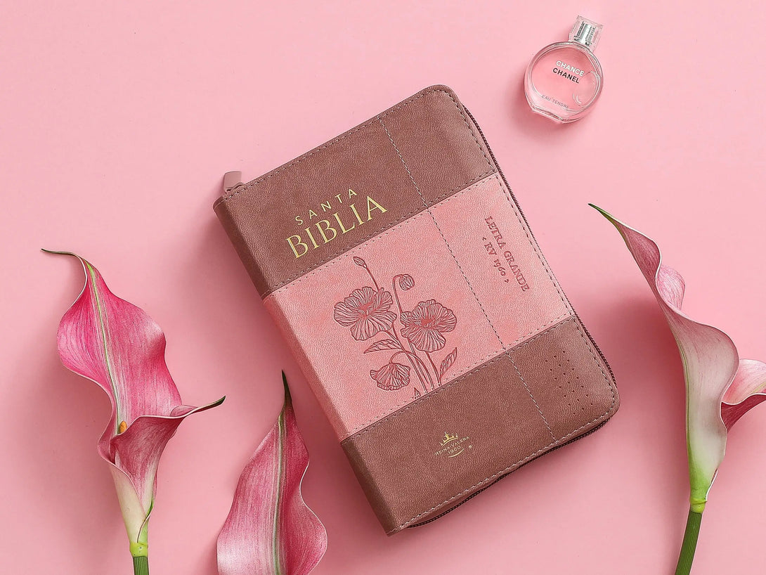 Biblia RVR60 035czti PJR i/piel bicolor coral/rosa - Biblias