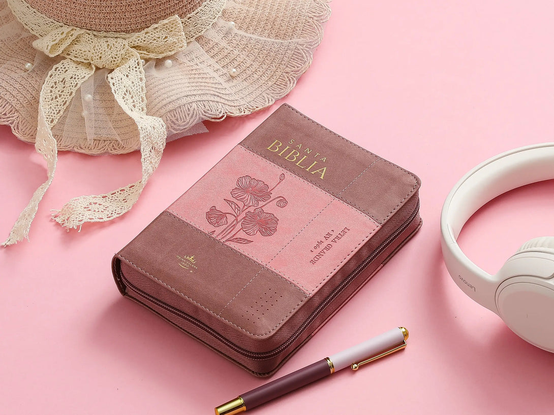 Biblia RVR60 035czti PJR i/piel bicolor coral/rosa - Biblias