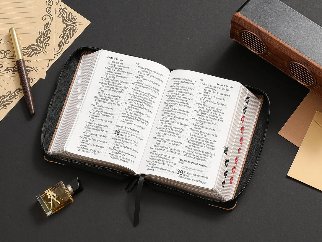 Biblia RVR60 035czti PJR i/piel bicolor negro/café - Biblias