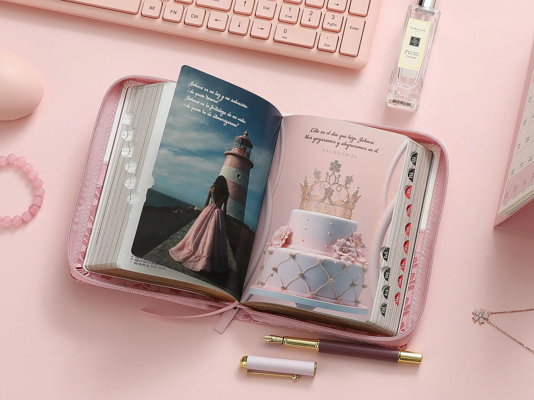 Biblia RVR60 045cti Quinceañera lila/blanco - Biblias