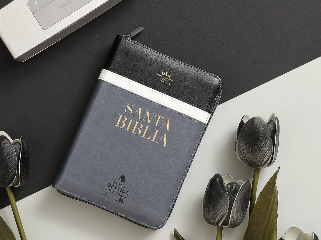 Biblia RVR60 045cz PJR 10 pts Tricolor negro/blanco/gris