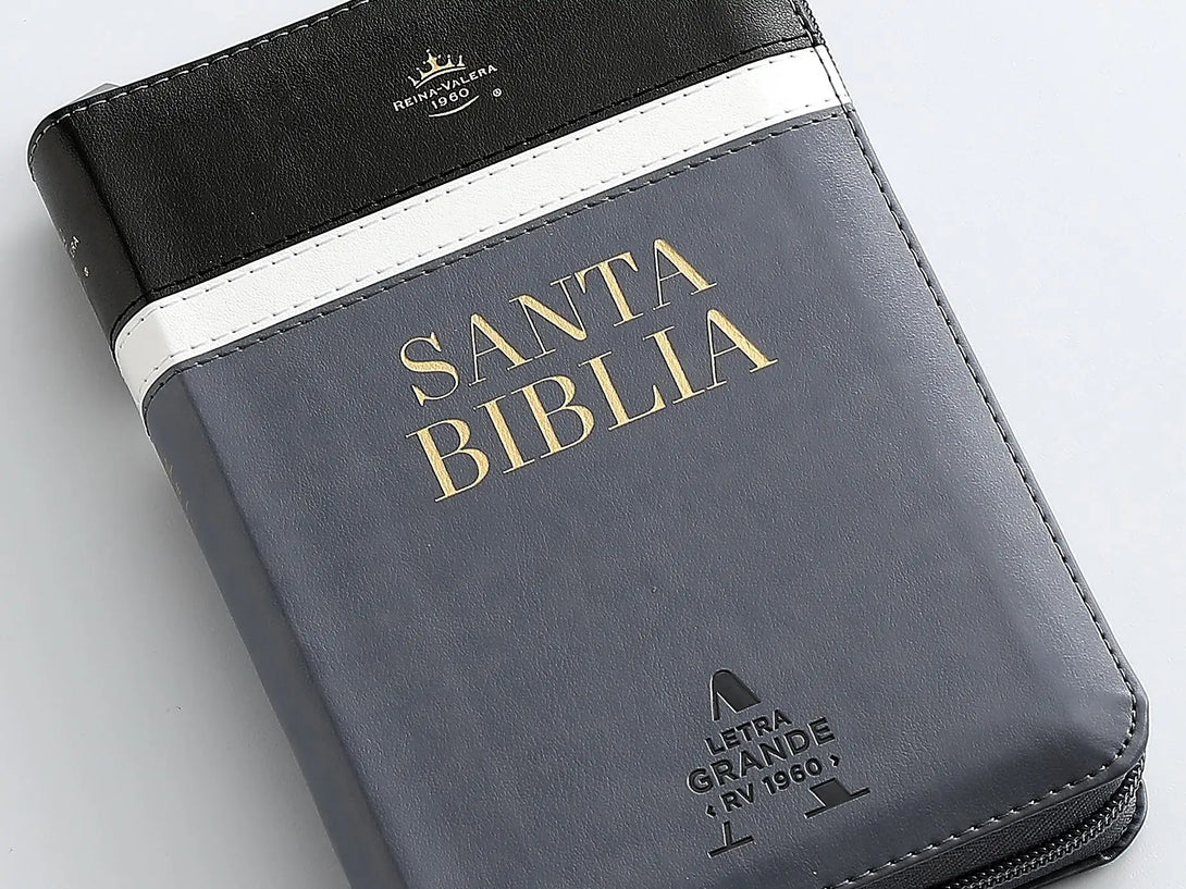 Biblia RVR60 045cz PJR 10 pts Tricolor negro/blanco/gris