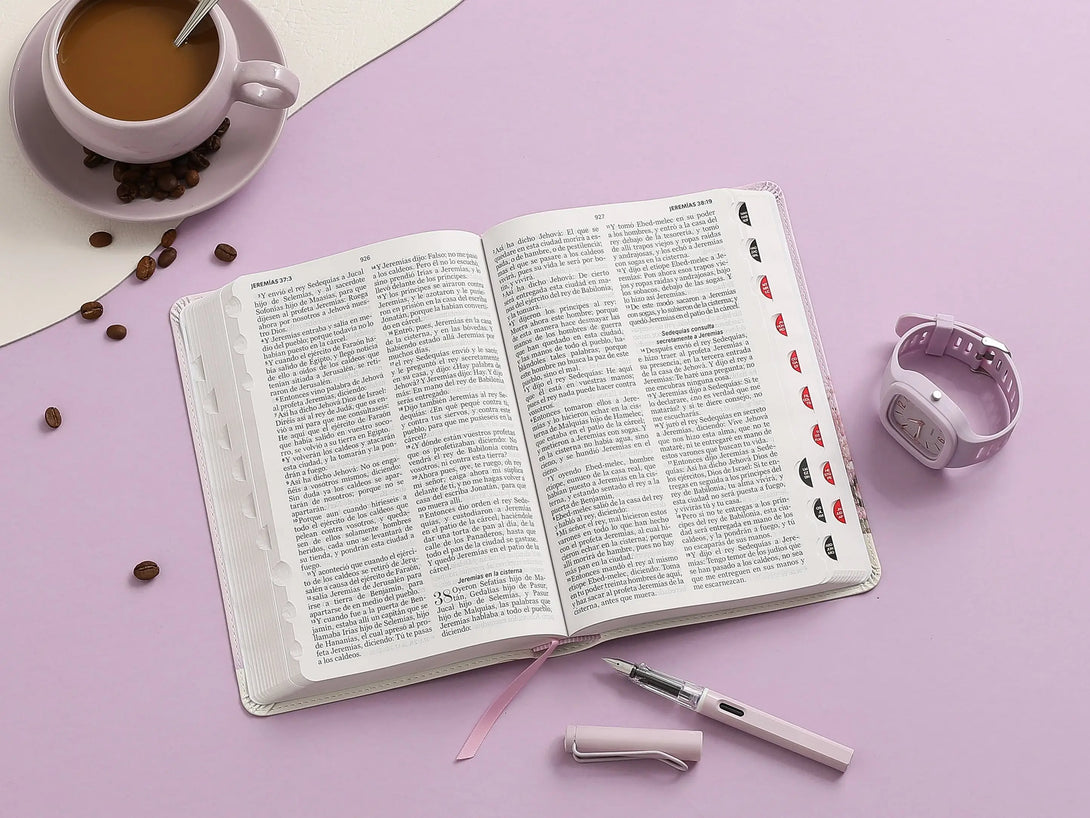 Biblia RVR60 065cti Colección Supreme Lila con jarrón
