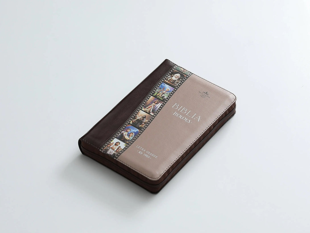 Biblia RVR60 065cz Héroes i/piel café/café con cierre