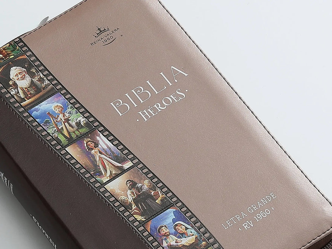 Biblia RVR60 065cz Héroes i/piel café/café con cierre