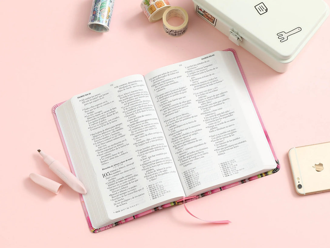 Biblia RVR60 065LG c Supreme flores en rosa - Biblias