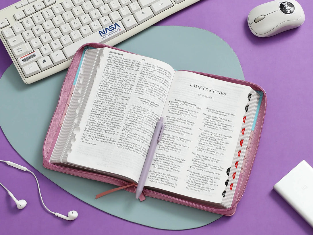 Biblia RVR60 065LG czti Tricolor azul/rosa/lila - Biblias