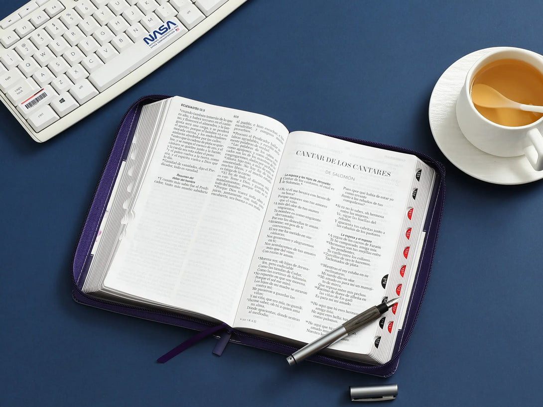 Biblia RVR60 065LG czti Tricolor lila/flores/lila - Biblias