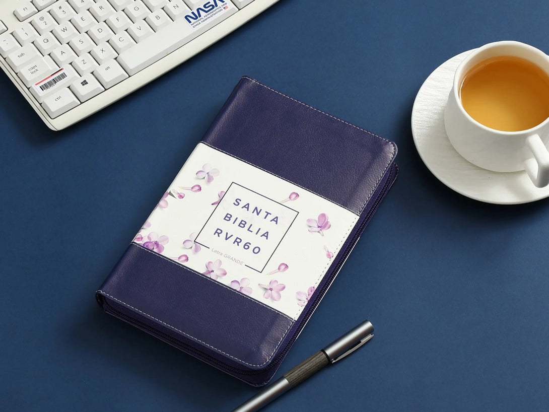 Biblia RVR60 065LG czti Tricolor lila/flores/lila - Biblias